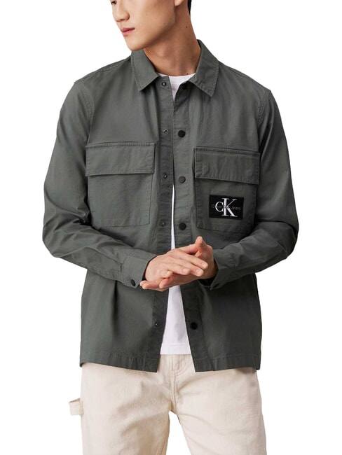 CALVIN KLEIN CK JEANS Cămașă cargo cu mânecă lungă, croială lejeră gri infinit - Cămăși pentru bărbați