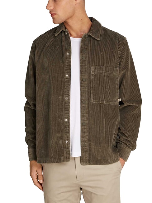 CALVIN KLEIN CK JEANS Cămașă cu mânecă lungă din catifea reiată, cu croială lejeră asfalt - Cămăși pentru bărbați