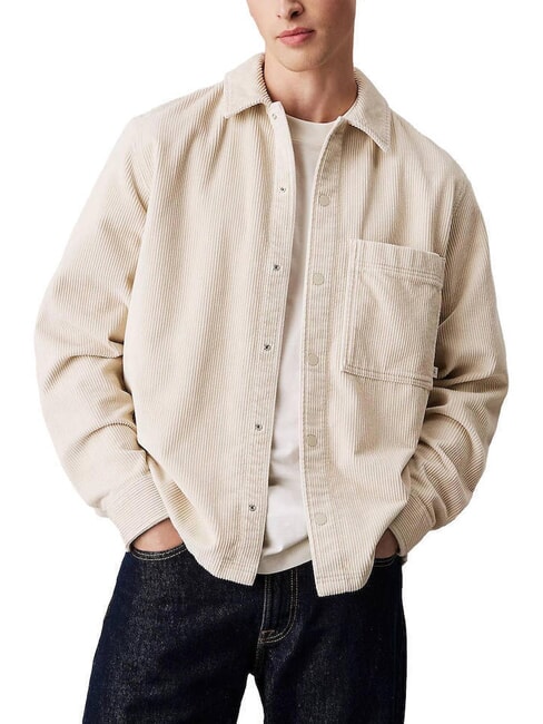 CALVIN KLEIN CK JEANS Cămașă cu mânecă lungă din catifea reiată, cu croială lejeră pelican - Cămăși pentru bărbați