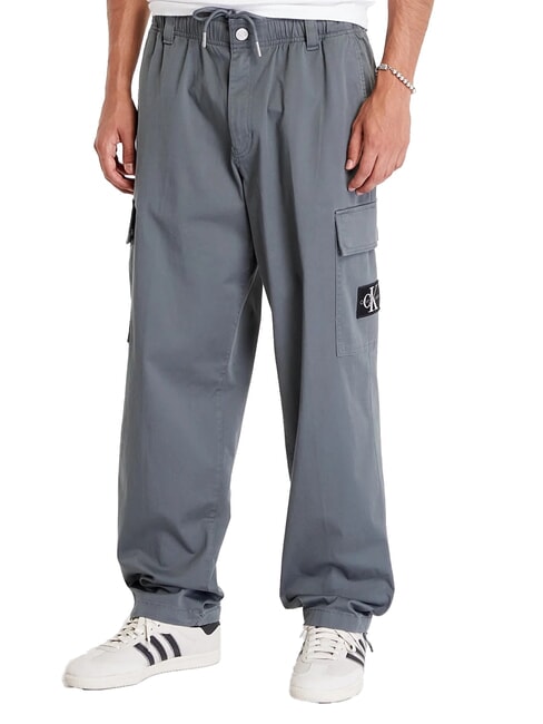 CALVIN KLEIN CK JEANS Pantaloni cargo drepți normali gri infinit - Jeans