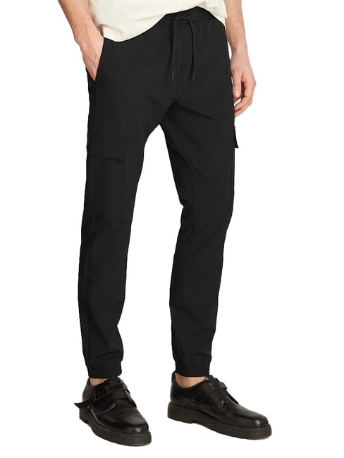 CALVIN KLEIN CK JEANS Pantaloni jogger cargo elastici ck negru - Jeans