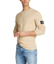CALVIN KLEIN CK JEANS Pulover cu mânecă lungă și guler rotund, model waffle - tricou