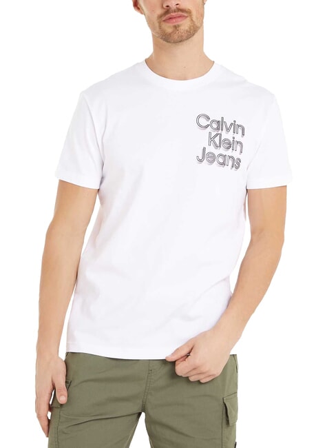CALVIN KLEIN CK JEANS Tricou cu mânecă scurtă și imprimeu 3D al logo-ului alb strălucitor - tricou