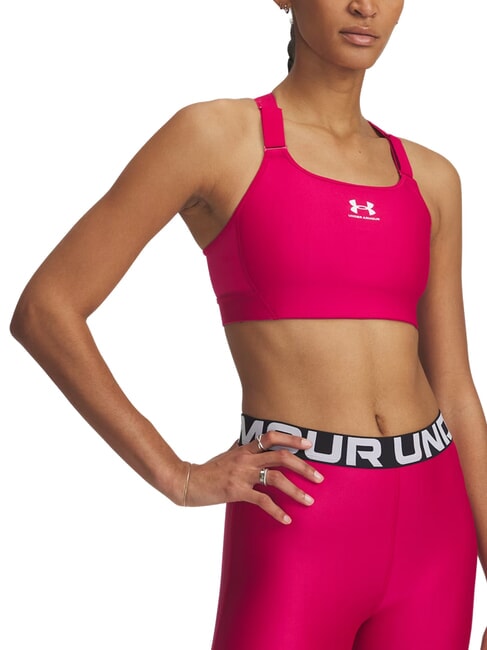 UNDER ARMOUR HEATGEAR HIGH Sutien sport fuchsia umbrită - Lenjerie de corp pentru femei