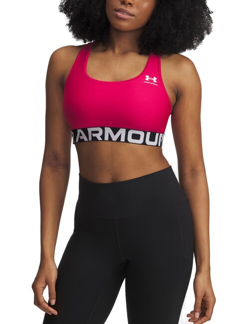 UNDER ARMOUR HG MID Sutien sport fuchsia umbrită - Lenjerie de corp pentru femei