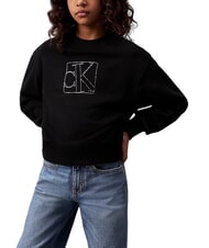 CALVIN KLEIN CK KIDS Hanorac cu guler rotund și imprimeu ck negru - Hanorac pentru bebeluși - 1