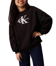 CALVIN KLEIN CK KIDS Hanorac cu guler rotund și logo sherpa - Hanorac pentru bebeluși