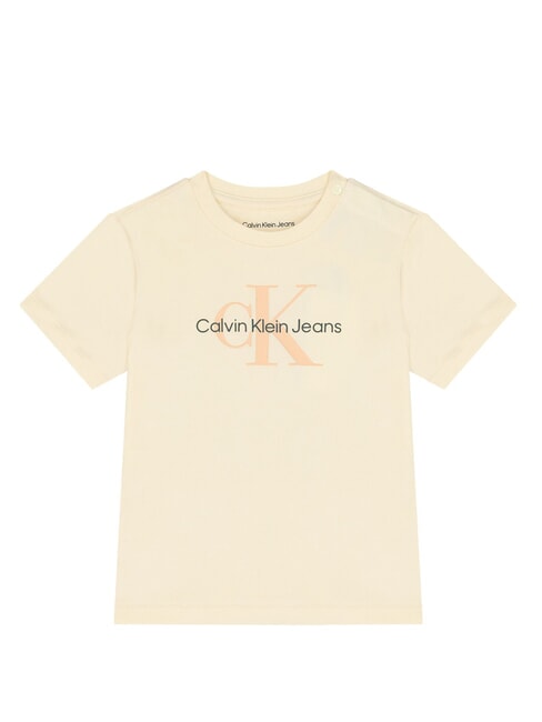 CALVIN KLEIN CK KIDS Tricou cu mânecă scurtă și nasture logo-ul amurg / nisip roz - Tricou copil
