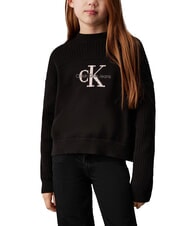 CALVIN KLEIN CK KIDS Pulover cu guler rotund din bumbac - Pulovere pentru copii