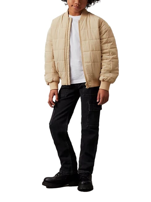 CALVIN KLEIN CK KIDS Blugi pentru copii cu buzunare gri cărbune rgd - Pantaloni pentru copii