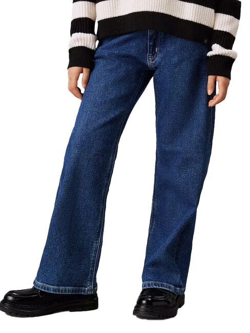 CALVIN KLEIN CK KIDS Blugi de fete cu croială bootcut oraș autentic albastru cf - Pantaloni pentru copii