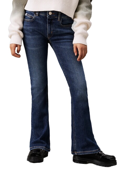 CALVIN KLEIN CK KIDS Blugi evazați pentru fete albastru închis ps - Pantaloni pentru copii