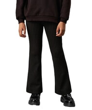 CALVIN KLEIN CK KIDS Pantaloni cu talie &icirc;naltă și dungi subțiri pentru fete - Pantaloni pentru copii