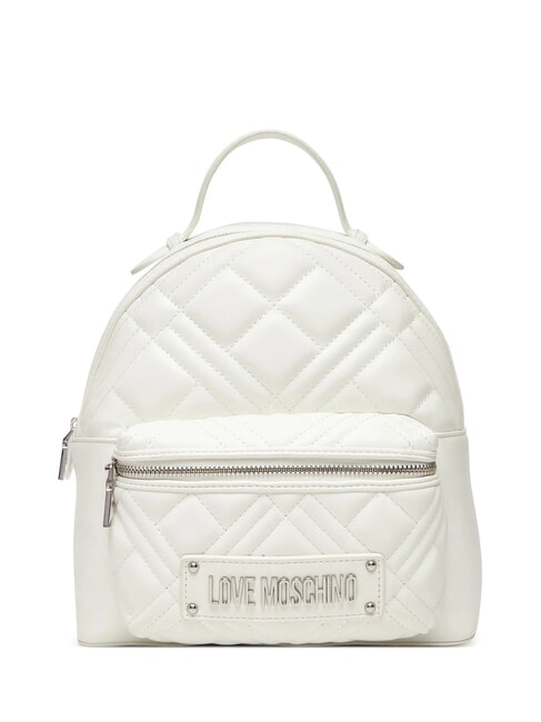 LOVE MOSCHINO QUILTED Rucsac cu buzunar alb - Genți femei