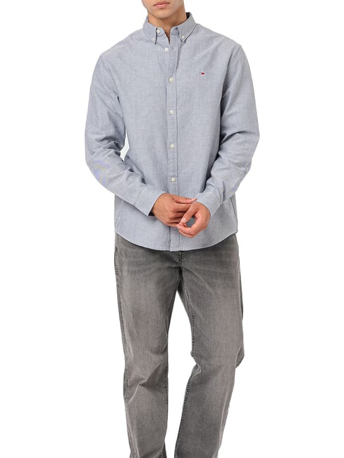 TOMMY HILFIGER TH JEANS Cămașă de bumbac bleumarin noapte întunecată - Cămăși pentru bărbați