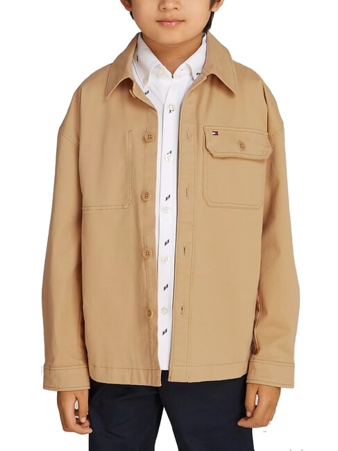 TOMMY HILFIGER TH KIDS Jachetă Overshirt kaki clasic - cămăși pentru copii