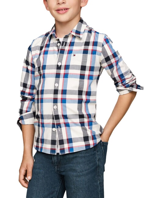 TOMMY HILFIGER TH KIDS Cămașă tartan indigo vibrant - cămăși pentru copii