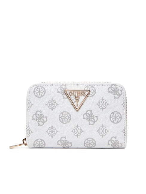 GUESS LAUREL Peony Portofel mediu cu fermoar logo alb - Portofele femei