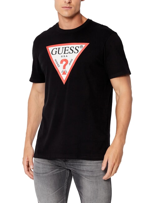 GUESS TRI LOGO Tricou din bumbac jetbla - tricou