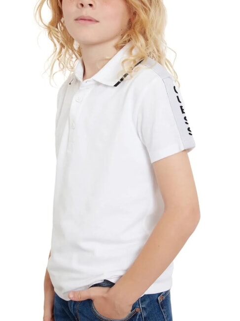 GUESS KIDS Tricou polo cu jumătate de mânecă cu 3 nasturi alb purpuriu - Tricou copil