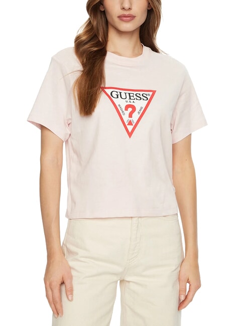 GUESS JEANS SS CN BOXY ICONIC  Tricou din bumbac roșeață regală - tricou