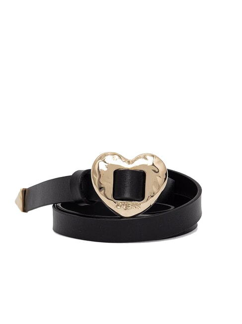 GUESS HEART Curea subțire cu cataramă tip inimă BLACK - Curele