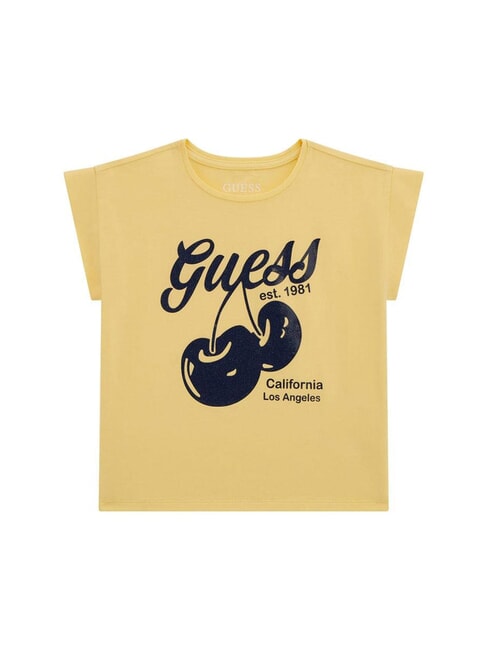 GUESS KIDS MIDI Tricou cu mânecă scurtă lămâie rasă - Tricou copil