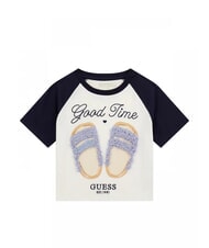 GUESS KIDS Tricou crop cu mânecă scurtă albastru secret - Tricou copil - 1