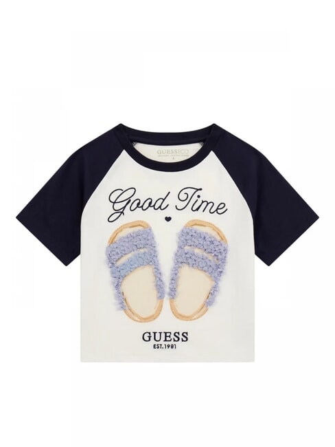GUESS KIDS Tricou crop cu mânecă scurtă albastru secret - Tricou copil
