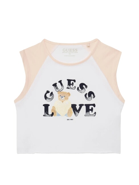 GUESS KIDS MIDI Tricou cu imprimeu și mâneci alb purpuriu - Tricou copil