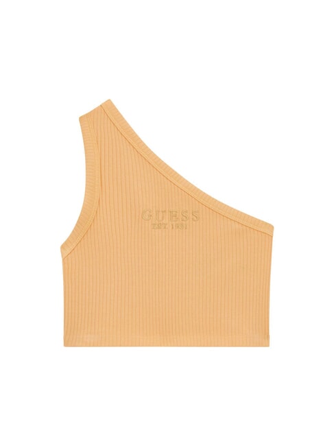 GUESS KIDS GARMENT Top cu un singur umăr și nervuri sorbet de mandarină - Tricou copil