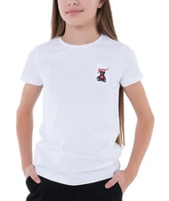 GUESS KIDS Tricou cu m&acirc;necă scurtă și ursuleț de pluș - Tricou copil