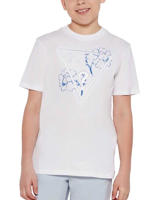 GUESS KIDS Tricou supradimensionat cu mânecă scurtă alb purpuriu - Tricou copil