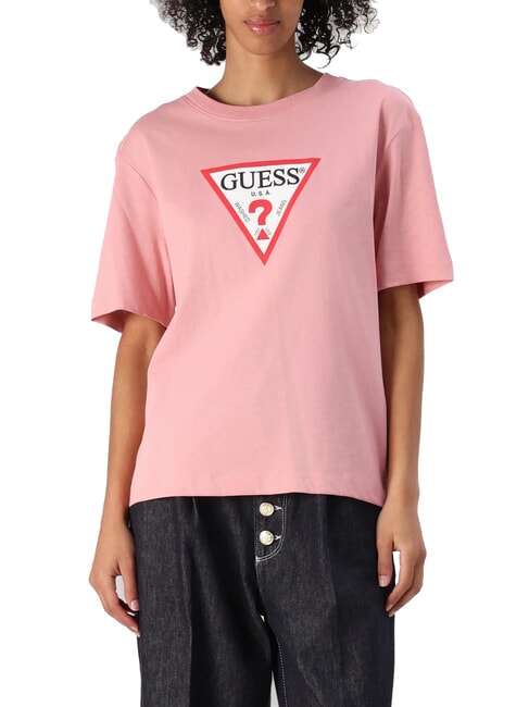 GUESS JEANS ICONIC Tricou cu mânecă scurtă și croială lejeră ușor roz - tricou