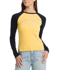 GUESS JEANS RAGLAN BLOCK Tricou cu m&acirc;necă lungă și imprimeu - tricou