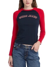 GUESS JEANS RAGLAN BLOCK Tricou cu mânecă lungă și imprimeu - tricou
