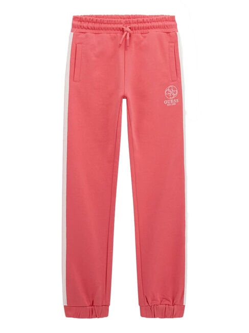 GUESS KIDS ACTIVE Pantaloni de trening jogger cu dungi laterale roz suculent - Treninguri pentru copii