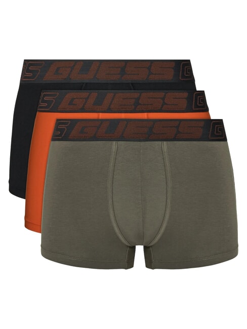 GUESS JOE 3 boxeri multicolori lavă negru portocaliu - Slip pentru bărbați