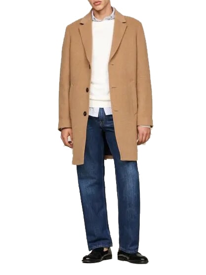 TOMMY HILFIGER TH Jachetă din amestec de lână hickory - Geci de bărbați