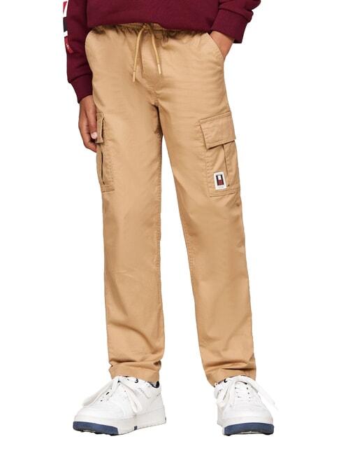 TOMMY HILFIGER TH KIDS Pantaloni unisex din bumbac kaki clasic - Pantaloni pentru copii