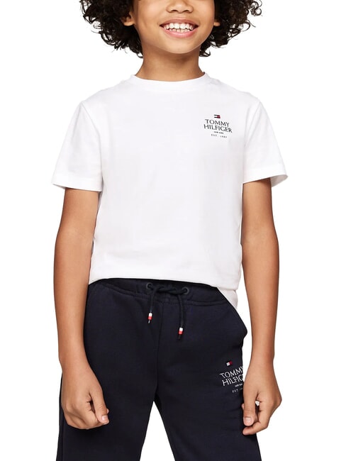TOMMY HILFIGER TH KIDS Tricou cu mânecă scurtă din bumbac alb - Tricou copil