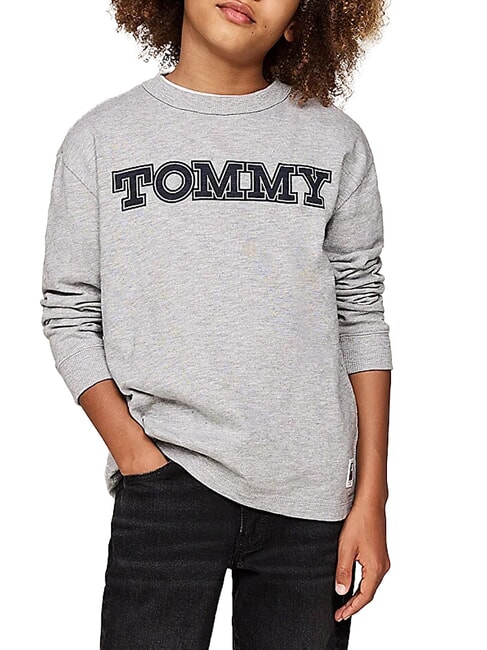 TOMMY HILFIGER TH KIDS Tommy Tricou de bumbac gri deschis heather - Tricou copil
