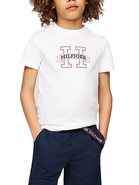 TOMMY HILFIGER TH KIDS Tricou din bumbac cu mânecă scurtă alb - Tricou copil