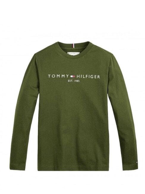 TOMMY HILFIGER TH KIDS Tricou cu mânecă lungă măslin utilitar - Tricou copil