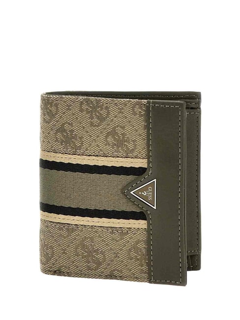 GUESS MADRID Portofel vertical nisip/verde militar - Portofele bărbați
