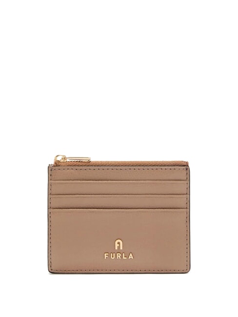 FURLA CAMELIA Suport card din piele / poseta pentru monede greige - Portofele femei