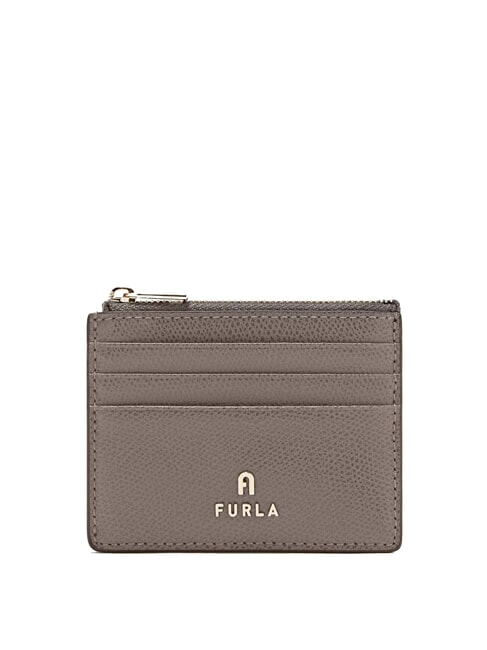 FURLA CAMELIA Suport card din piele / poseta pentru monede gri urban - Portofele femei