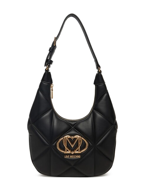 LOVE MOSCHINO EMBOSSED Geantă de umăr hobo negru - Genți femei