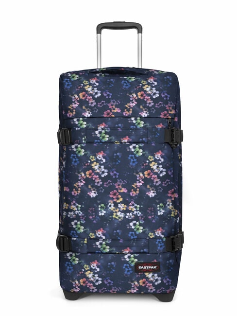 EASTPAK TRANSIT'R M Troller de mărime medie Flora Fade bleumarin - Trolere semirigide