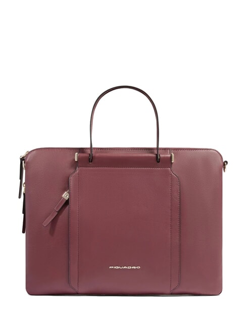 PIQUADRO CIRCLE Geanta laptop din piele de 14". bordeaux - Serviete birou